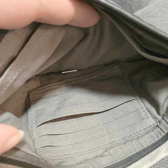 Sash Bag Genuine Leather Crossbody Sling Purse Reversible Gray Black Wallet - Picture 6 of 12